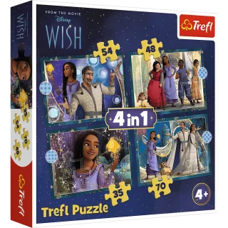  Puzzle 4w1 35/48/54/70 elementów Wish +4 Trefl