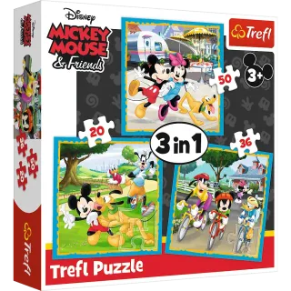  Puzzle 3w1 20/36/50 elementów Myszka Mickey +3 Trefl