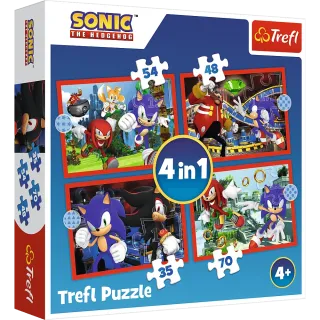  Puzzle 4w1 35/48/54/70 elementów Sonic +4 Trefl