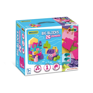 Klocki plastikowe Big Blocks Pink 26 elem. +1 Wader