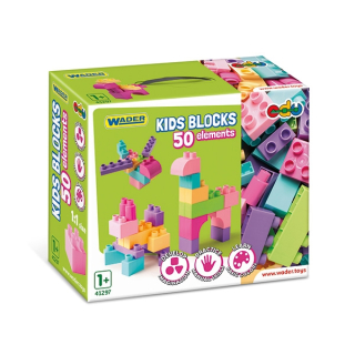 Klocki plastikowe Kids Blocks Pink 50 elem. Wader