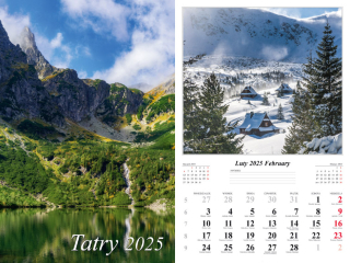 Kalendarz naścienny wieloplanszowy 32x48cm 2025 Tatry Radwan