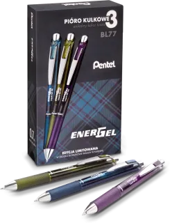 Pióro kulkowe automatyczne 0,7MM Energel 3 sztuki Pentel  