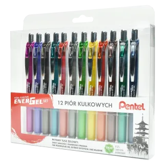 Pióro kulkowe zestaw 12szt BL77 Energel Pentel