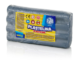 Plastelina 500g metaliczna srebrna Astra