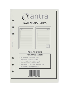 Wkład do organizera dzienny A5 2025 Antra