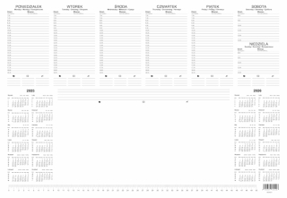 Biuwar kalendarz tygodniowy leżący na biurku 2025 59x40cm Beskidy