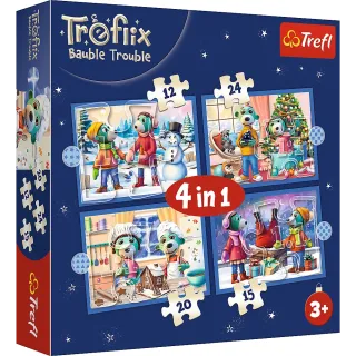  Puzzle 4w1 12/15/20/24 elementów pada śnieg u Treflików +5 Trefl