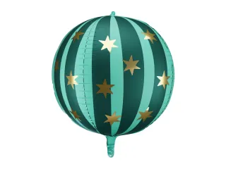 Balon foliowy 75cm piłka zielona w gwiazdki Partydeco