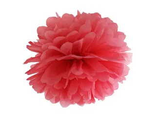 Dekoracja bibułowa pompon czerwony 25cm Partydeco