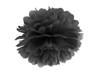 Dekoracja bibułowa pompon czarny 25cm Partydeco