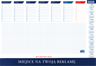 Biuwar kalendarz tygodniowy na biurko 2025 55x41cm 52 kartki Wokół Nas